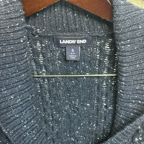 Lands’ End Classic Chunky Knit Wool Blend Button Front Cardigan Size Small - Picture 7 of 9